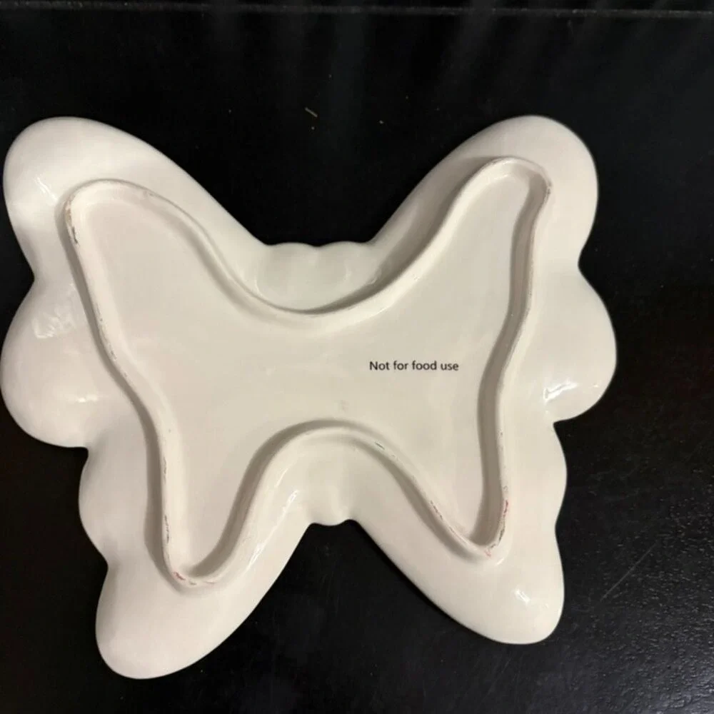 Butterfly‎ Hello Spring Trinket Dish Jewelry Candy Tray Decorative Accent